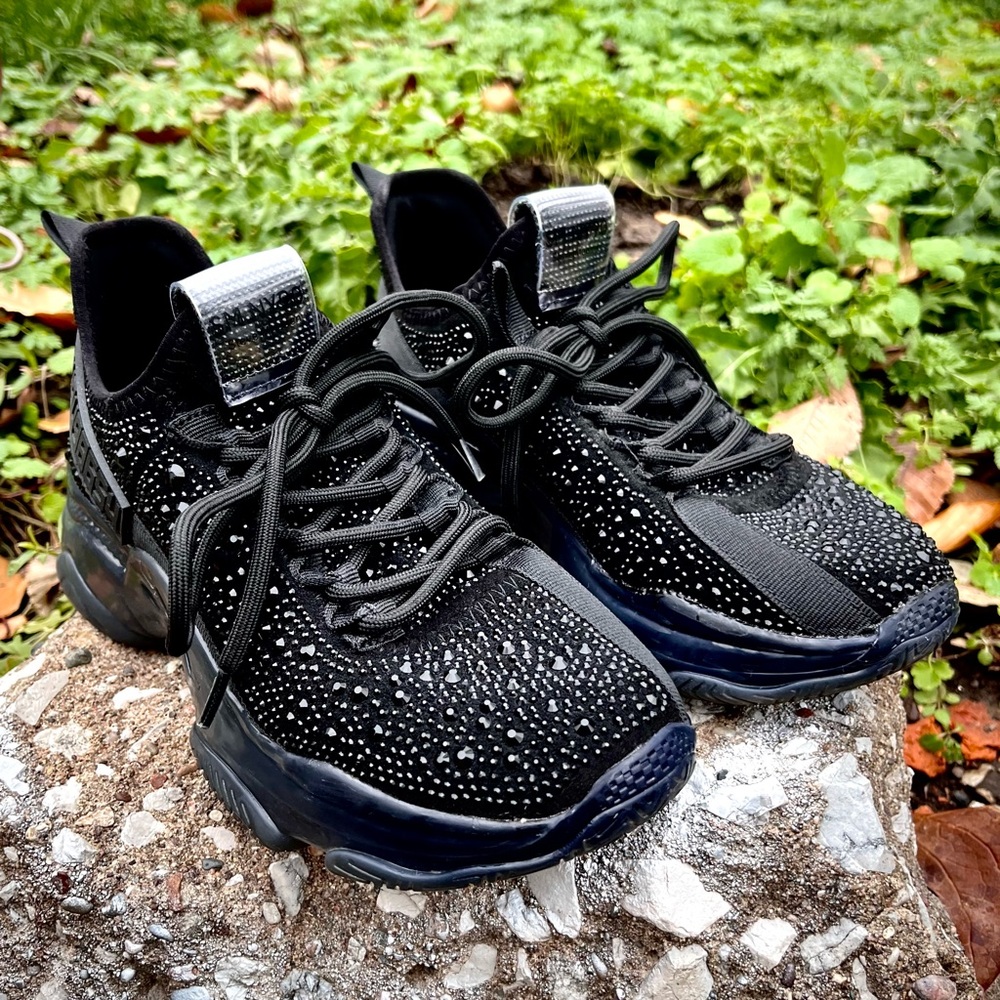 Steve Madden Maxima Sneakers- Black Crystals